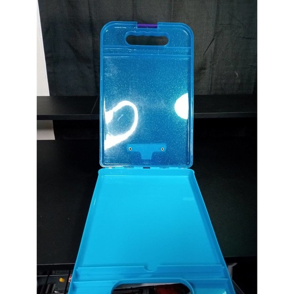 LISA FRANK storage case Hard CLIP BOARD lap board art box Blue Tiger Vintage - Picture 4 of 7